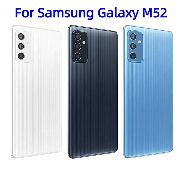 Battery Back Glass Cover for Samsung Galaxy M52 M526B Back Cover Repair Replacement Part With / Without Lens