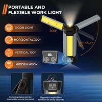 Lampe de camping multifonctionnelle Type C Lampe de travail rechargeable 2000 Lumens Aimant détachable Trépied rétractable Lampes portables