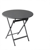 Table à manger pliante moderne et durable avec plateau en fer, 60 cm, structure métallique légère, imperméable, pour extérieur, hôtel, patio, jardin, camping