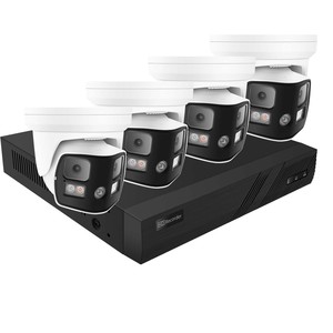 4CH 8MP 4k PoE IP <span class=keywords><strong>Camera</strong></span> dual-ánh sáng nhìn toàn cảnh 4MP ống kính kép 2.8mm <span class=keywords><strong>180</strong></span> độ góc rộng tầm nhìn ban đêm CMOS 4 kênh 4K PoE - Product Image 1