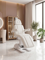 Lit de beauté ergonomique incurvé pour extensions de cils, salon de beauté, spa, maquillage semi-permanent, lit facial avec base dorée