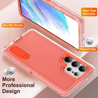Étui de protection robuste 3-en-1 en PC et TPU anti-traces de doigts, antichoc avec béquille pour Samsung Galaxy S26 S25 S24 Ultra