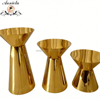 Ensemble de 3 supports à gâteau cylindriques en métal ANNIELU pour table de dessert, centre de table de mariage, vase à fleurs pour la décoration d'événements et de fêtes