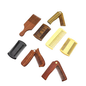 Pettine per Barba in Legno di Sandalo e Bambù di Alta Qualità, Personalizzabile con Logo Laser, Funzione Districante e Massaggiante, Pettine Tascabile per Capelli e Barba - Product Image 1