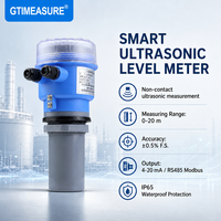 Sensor Level Ultrasonik Jangkauan 0-15m 24VDC RS485 Modbus Transmitter Level Cairan untuk Tangki Penyimpanan Bahan Kimia