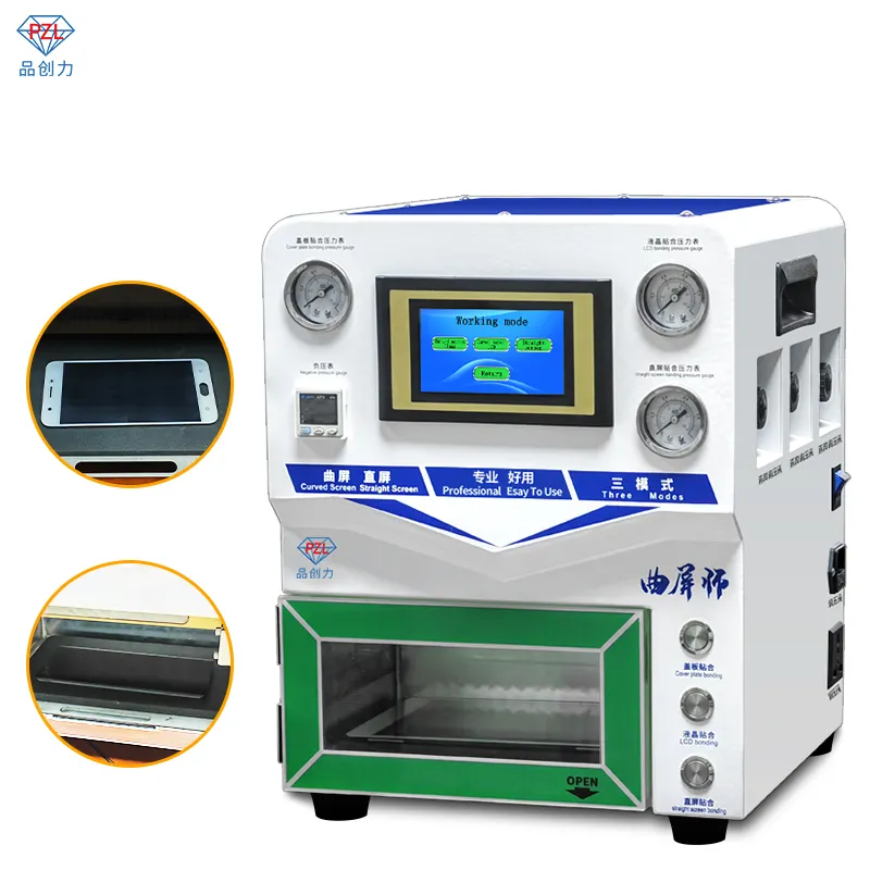 PZL Curved Screen Glass Cover Fit Lamination Machine Curved Screen LED Lamination/Straight LCD Touch Screen Lamination Machine