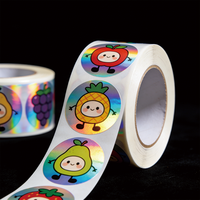 Etiquetas Adhesivas Redondas de Vinilo con Logotipo Impreso Personalizado, con Efecto Holográfico para Envasado de Alimentos y Botellas de Vidrio