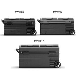 TWW75 Congélateur portable double zone de <span class=keywords><strong>camping</strong></span> de 75 <span class=keywords><strong>LITRES</strong></span> 12V avec roues et poignée Compresseur Réfrigérateur de voiture - Product Image 4