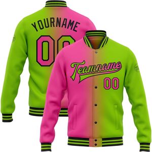 Chaqueta Universitaria Personalizada de Poliéster, Chaqueta de Béisbol con Letras Bordadas, Nombre, Número y Logotipo, Unisex, para Adultos, Otoño, Casual - Product Image 1