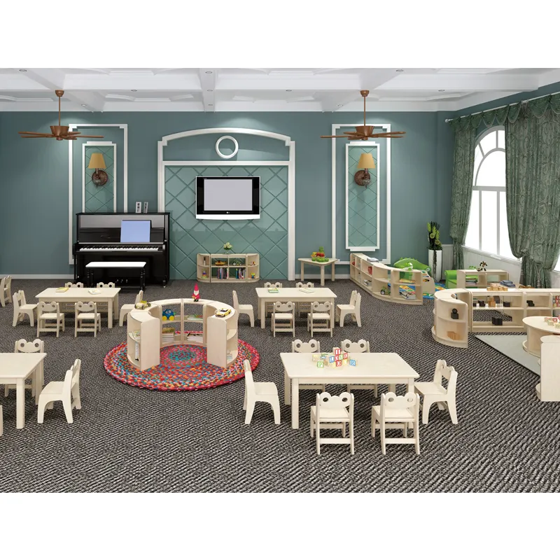 Style nordique série maternelle classe enfants garderie-école meubles en bois conceptions