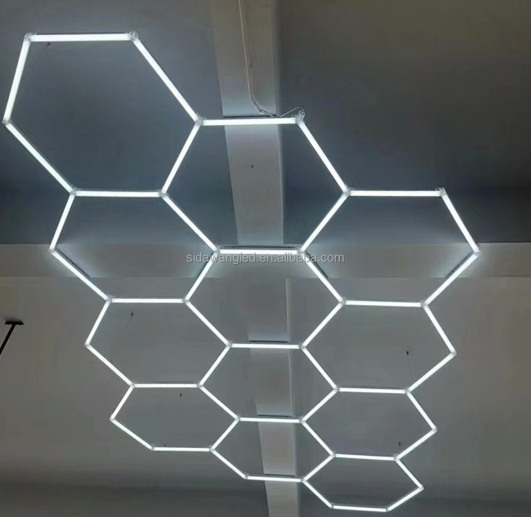 Hexagon Garage Lights: 3 Colors 3000K 4000k 6500K Honeycomb Hexagon LED Lights Super Bright Car Detailing Garage Light Ceiling LED Shop Light For Warehouse Workshop Gym Basement (14 Hex 3 Colors