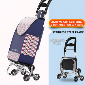Carrito de Compras Plegable Ligero Xinanda de Aleación de Aluminio, Carrito para Subir <span class=keywords><strong>Escaleras</strong></span>, Portátil, con Bolsa de Tela - Product Image 6