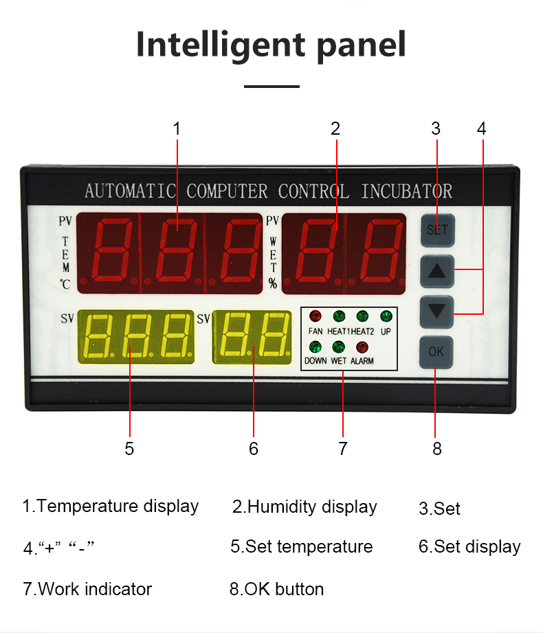China Manufacturers Xm-18 Automatic Digital 12 Volts Ac/ Dc Roll Egg Incubator Controller Xm 18d(图2)