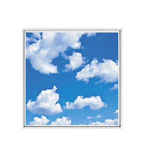 Panel de Luz LED de 600x600mm, Diseño de Cielo Azul con Nubes, Marco de Aluminio, Estilo Moderno, Fácil Instalación - Product Image 1