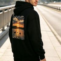 Sweat-shirt en molleton French Terry personnalisé avec impression intégrale, fabriqué avec impression DTG.