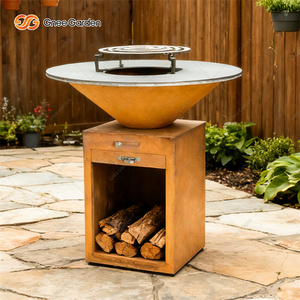 Foyer à bois en acier corten moderne de qualité supérieure, personnalisé, meubles de jardin, barbecue avec certification CE pour la cuisine en plein air - Product Image 3