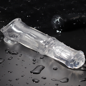 Dildo en TPE pour <span class=keywords><strong>cheval</strong></span>, préservatif réutilisable, retardateur d'éjaculation, manchon pour agrandir le pénis, vibrateur, masseur, produits sexuels - Product Image 5