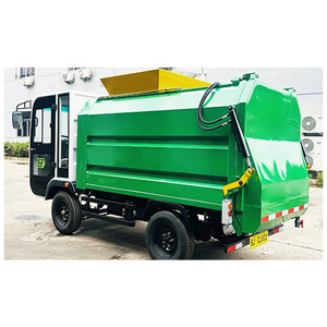 รถบรรทุกขยะไฟฟ้า แบบยกท้าย สีเขียว เกียร์อัตโนมัติ 2 ที่นั่ง ห้องเก็บของแบบปิด มอเตอร์ - Product Image 3