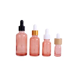 Flacon compte-gouttes en verre coloré rose dégradé personnalisé pour huile cosmétique, essence, sérum - Product Image 5