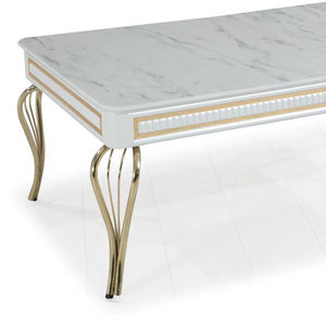 Mesa de Centro con Tapa de Mármol, Diseño Moderno, Patas Doradas, Mesa de Salón, Mueble Duradero para el Hogar - Product Image 1