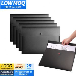 Snap <b>Folders</b> Plastic Envelopes File <b>Folder</b> Organizer Pocket <b>Document</b> <b>A4</b> Letter Size Button Closure Office Waterproof - Product Image 1