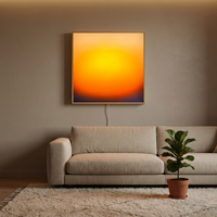 LUZ Gün Batımı Işık Sanatı Akrilik UV Boyama Kare Art Deco Modern Alüminyum Çerçeveli Dokunmatik Algılayıcılı Uygulama Kontrollü Ramazan Düğün Duvar Lambası