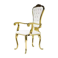 Salle à manger moderne en acier inoxydable plaqué or Chaises de mariage Salles d'hôtels Banquets Vente en gros Hôtel Salon personnalisé Événement