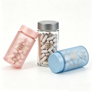 Frascos de Vidrio Farmacéuticos de Lujo Personalizados de 150 ml, 180 ml y 300 ml para Vitaminas y Píldoras, Envases Vacíos con Acabado Esmerilado, Tapa de Plástico y Logotipo Personalizado - Product Image 4