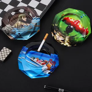 Crystal ashtray billiard room living room large creative personality trendy boutique high-end European gift customization p