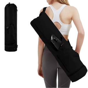 Sac de transport pour tapis de yoga avec poche pour bouteille d'eau et fond imperméable – Sangle de sport en polyester portable, rangement multifonctionnel - Product Image 3