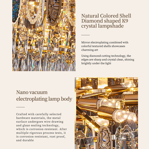 Phòng khách hiện đại pha lê LED Đèn chùm sang trọng phòng ăn phòng ngủ mặt dây đèn Vàng Vòng trong nhà ánh sáng treo đèn lịch thi đấu - Product Image 6