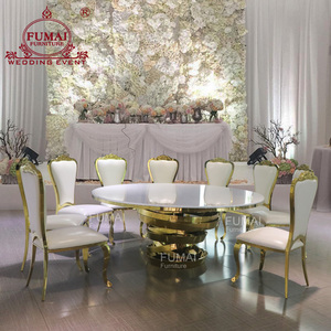 Mesas de comedor modernas americanas para bodas al aire libre con parte superior de MDF y base de acero inoxidable para hoteles y eventos de alquiler - Product Image 6