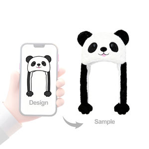 プロ仕様高品質PPコットン充填スーパーソフトぬいぐるみ帽子カスタマイズパンダ画像アニマルハット会社ロゴカスタマイズ - Product Image 1