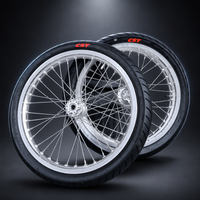 Kit de roues Supermoto argentées de 17 pouces, jeu de roues à rayons pour Surron Light Bee X LBX sur route