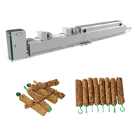 Ligne de production entièrement automatique de barres de graines pour oiseaux, machine industrielle de fabrication de barres de céréales et d'arachides, 3000 pièces/heure, moteur Darin 380V