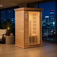 Sauna infrarouge lointain commercial moderne pour 2 personnes SS-100M en bois de pruche avec chauffage en fibre de carbone à faible EMF et filtre de refroidissement