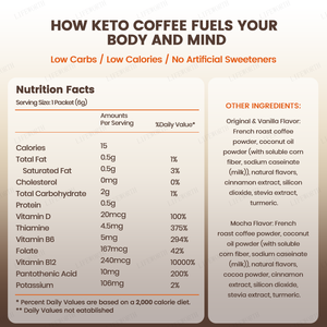 Lifeworth Keto Herbal Coffee Latte - Café instantané végétalien faible en glucides <span class=keywords><strong>sans</strong></span> <span class=keywords><strong>sucre</strong></span>, sucré à la stévia, poudre d'huile MCT 80g/120g - Product Image 5