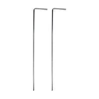 Piquets de fixation en forme de 7, galvanisés, épaissis et allongés, sur mesure, pour tente de jardin extérieure, robustes, pour fixation au sol