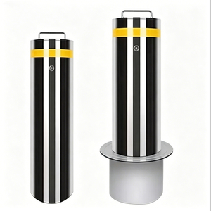 Bolardo de Tráfico Resistente de Acero Inoxidable Extraíble con Base Integrada Bloqueable para Seguridad Vial - Product Image 1