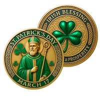 Pièce de monnaie commémorative irlandaise pour la Saint-Patrick, artisanat métallique, décoration sur le thème de la foi et de la chance, souvenir folklorique