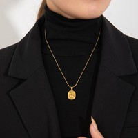 Collier à breloques pour femme Mlluki Fashion Jewelry plaqué or 18 carats, colliers en acier inoxydable, vente en gros