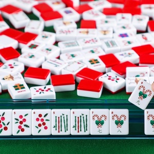 Christmas-themed American Mahjong Tile Set Portable Acrylic Tiles Measuring 1.2 Inches for Adult Social Mahjong <b>Entertainment</b> - Product Image 5