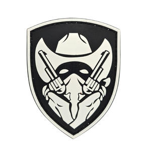 Écussons tactiques en chenille PVC 3D gaufré, souple, écologique, imperméable, noir et blanc, pour chapeaux - Product Image 4