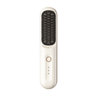 Brosse lissante sans fil rechargeable avec 3 réglages de température, peigne chauffant portable pour femmes
