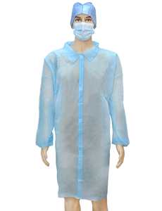 Blouse d'isolement PP non tissée jetable utilisation <span class=keywords><strong>en</strong></span> laboratoire blouse colorée SMS blouse visiteur pour salle blanche blouse de laboratoire - Product Image 3