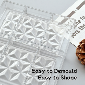Moule à chocolat PC grand bloc en forme <span class=keywords><strong>de</strong></span> diamant <span class=keywords><strong>Plaque</strong></span> à sandwich rectangulaire Moule à chocolat Moules à chocolat personnalisés en <span class=keywords><strong>polycarbonate</strong></span> - Product Image 4