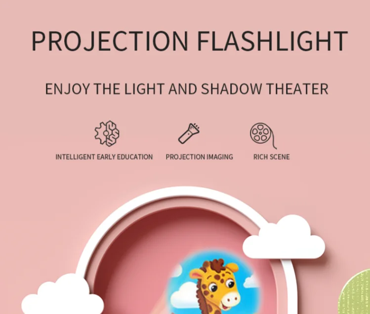 Projector Flashlight Slide Projector Flashlight Projection Light Toy Slide Flashlight Lamp,Halloween Gift For Kids
