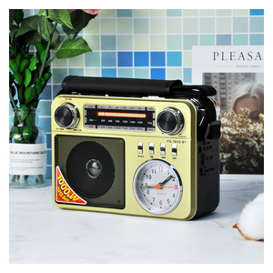 Yg-76US-BT Tourne-disque rétro portable multifonction en métal avec lampe torche solaire LED, <span class=keywords><strong>radio</strong></span> AM SW FM, haut-parleur sans fil BT, réveil - Product Image 4