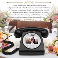 Livre d'or audio et vidéo 1080P pour mariage, téléphone rétro pour mariage, panneau d'accueil pour fête annuelle, anniversaire, arrangement audio et vidéo, livre d'or rétro