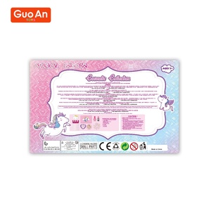 Guoan ชุดแต่งหน้าของเล่น DIY สวยไม่เป็นพิษเป็นมิตรต่อสิ่งแวดล้อมสติกเกอร์เล็บแฟชั่นชุดเครื่องสำอางสำหรับเด็กของขวัญ - Product Image 2